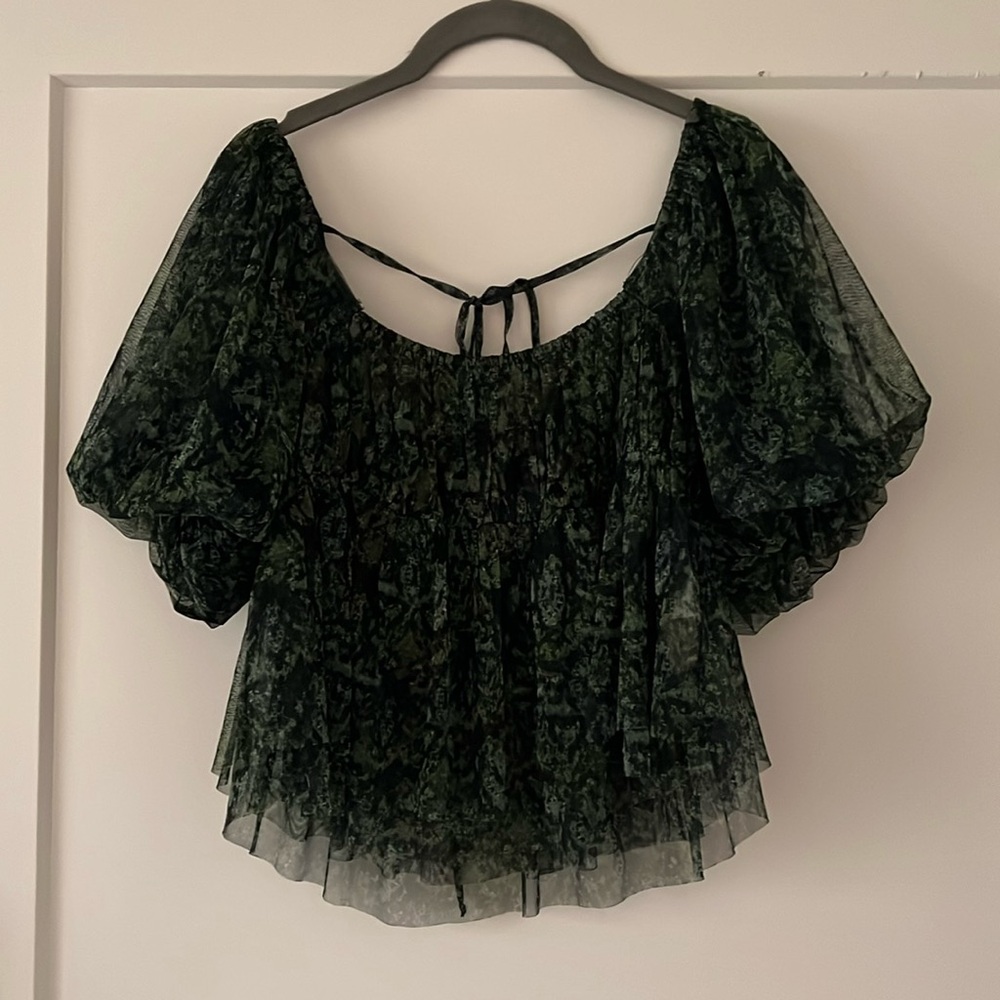 Free People Blouse with Bubble Sleeves